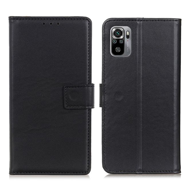 Xiaomi Redmi Note 10S / Redmi Note 10 4G Handy Hülle - Classic II Leder Bookcover Series - schwarz
