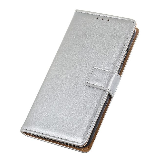 Xiaomi Redmi Note 10S / Redmi Note 10 4G Handy Hülle - Classic II Leder Bookcover Series - silber