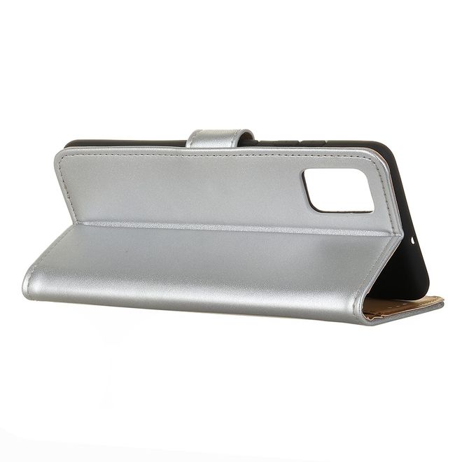 Xiaomi Redmi Note 10S / Redmi Note 10 4G Handy Hülle - Classic II Leder Bookcover Series - silber