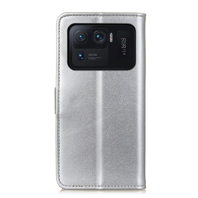 Xiaomi Mi 11 Ultra Handy Hülle - Classic II Leder Bookcover Series - silber