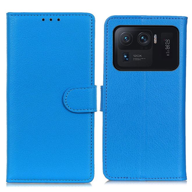 Xiaomi Mi 11 Ultra Handy Hülle - Litchi Leder Bookcover Series - blau