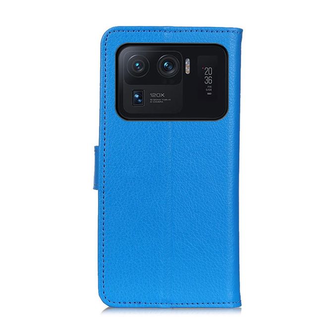 Xiaomi Mi 11 Ultra Handy Hülle - Litchi Leder Bookcover Series - blau