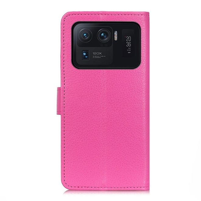 Xiaomi Mi 11 Ultra Handy Hülle - Litchi Leder Bookcover Series - rosa
