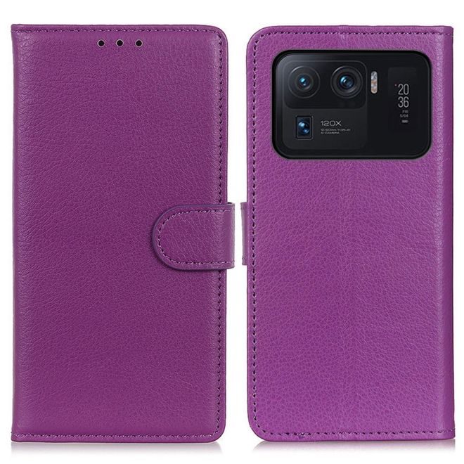 Xiaomi Mi 11 Ultra Handy Hülle - Litchi Leder Bookcover Series - purpur