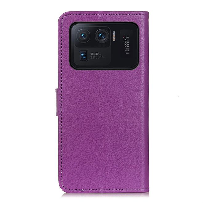 Xiaomi Mi 11 Ultra Handy Hülle - Litchi Leder Bookcover Series - purpur