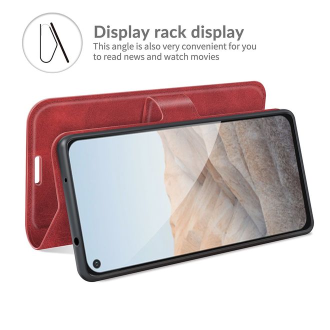 Google Pixel 5a Handy Hülle - Classic II Leder Bookcover Series - rot