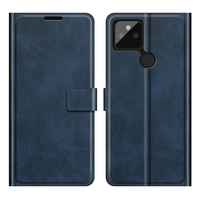 Google Pixel 5a Handy Hülle - Classic II Leder Bookcover Series - blau