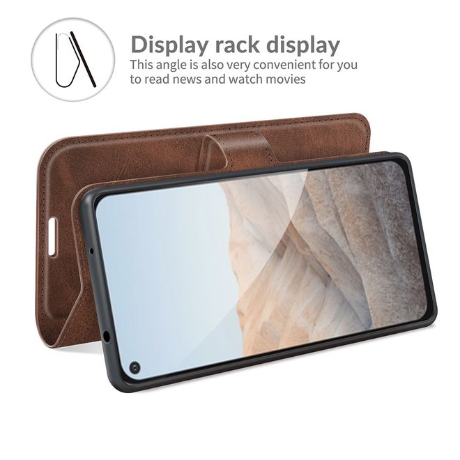 Google Pixel 5a Handy Hülle - Classic II Leder Bookcover Series - braun