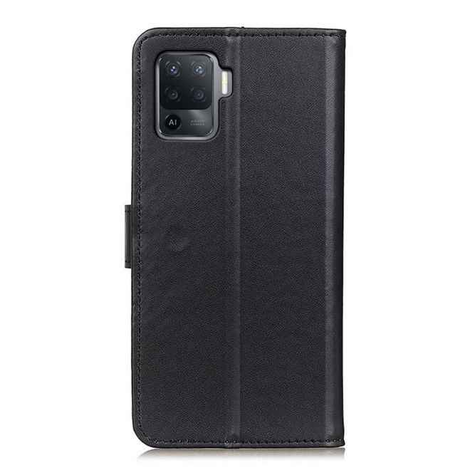 Oppo A94 Handy Hülle - Classic II Leder Bookcover Series - schwarz