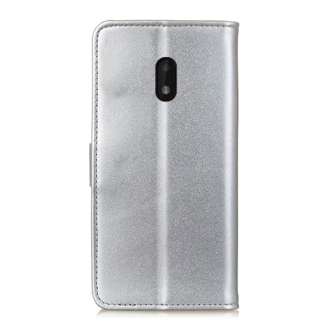 Nokia C1 Plus Handy Hülle - Classic II Leder Bookcover Series - silber
