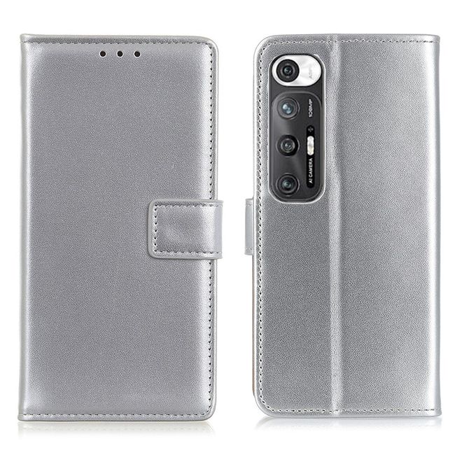 Xiaomi Mi 10S Handy Hülle - Classic II Leder Bookcover Series - silber