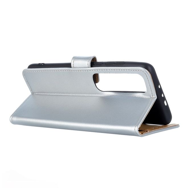 Xiaomi Mi 10S Handy Hülle - Classic II Leder Bookcover Series - silber