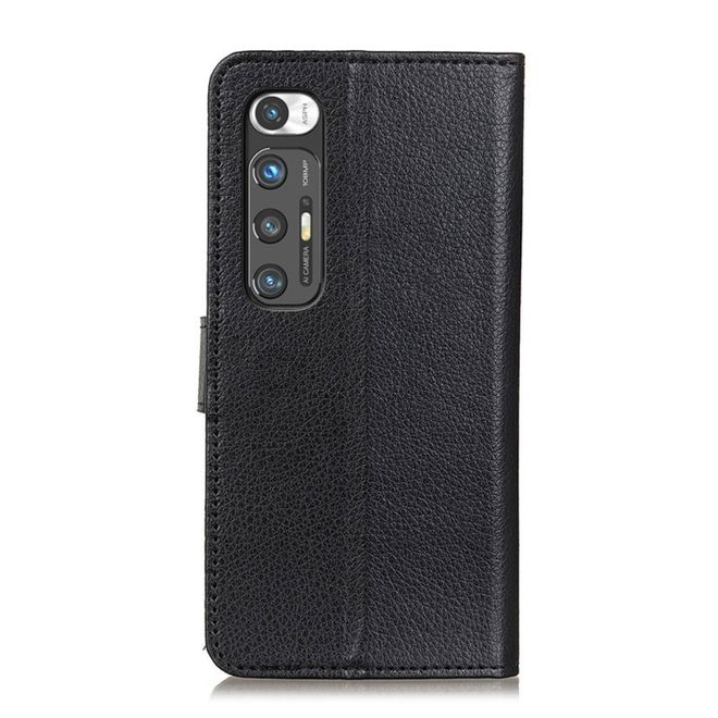 Xiaomi Mi 10S Handy Hülle - Litchi Leder Bookcover Series - schwarz