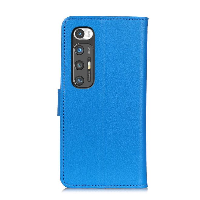 Xiaomi Mi 10S Handy Hülle - Litchi Leder Bookcover Series - blau