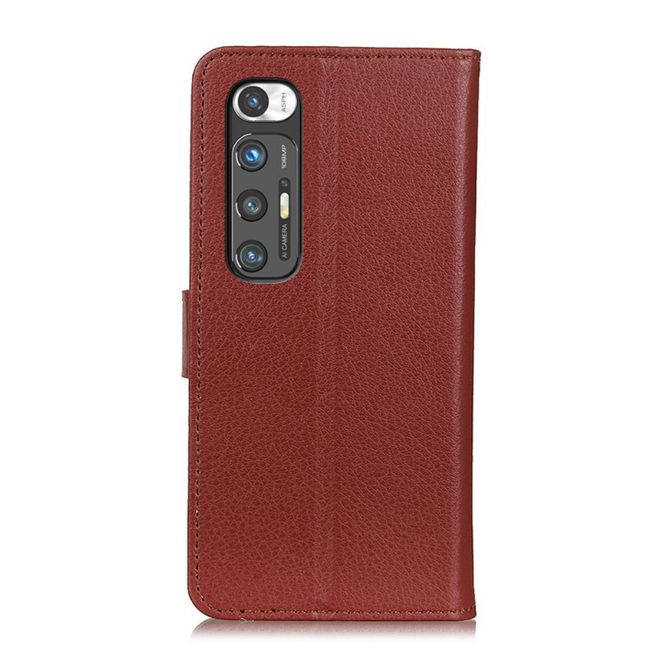 Xiaomi Mi 10S Handy Hülle - Litchi Leder Bookcover Series - braun