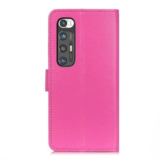 Xiaomi Mi 10S Handy Hülle - Litchi Leder Bookcover Series - rosa
