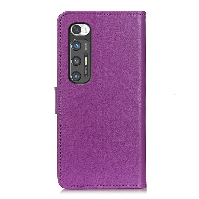 Xiaomi Mi 10S Handy Hülle - Litchi Leder Bookcover Series - purpur