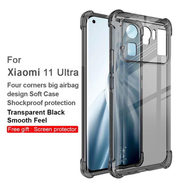 Imak - Xiaomi Mi 11 Ultra Hülle - Softcase inkl. Schutzfolie - transparent/schwarz