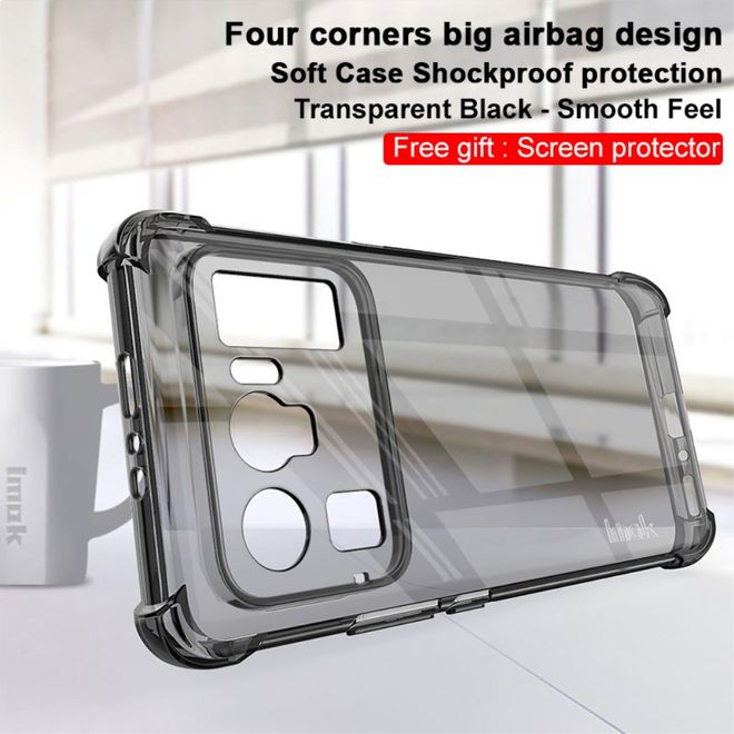 Imak - Xiaomi Mi 11 Ultra Hülle - Softcase inkl. Schutzfolie - transparent/schwarz