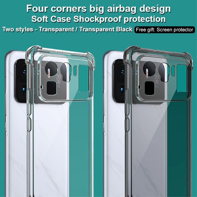 Imak - Xiaomi Mi 11 Ultra Hülle - Softcase inkl. Schutzfolie - transparent/schwarz