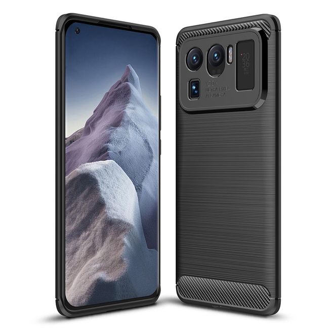 Xiaomi Mi 11 Ultra Handyhülle - Carbon Fiber TPU Softcase Series - schwarz