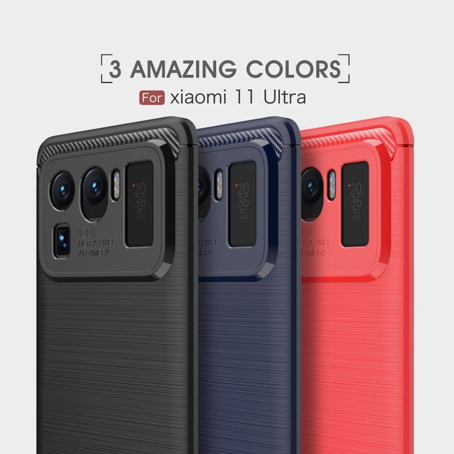 Xiaomi Mi 11 Ultra Handyhülle - Carbon Fiber TPU Softcase Series - schwarz