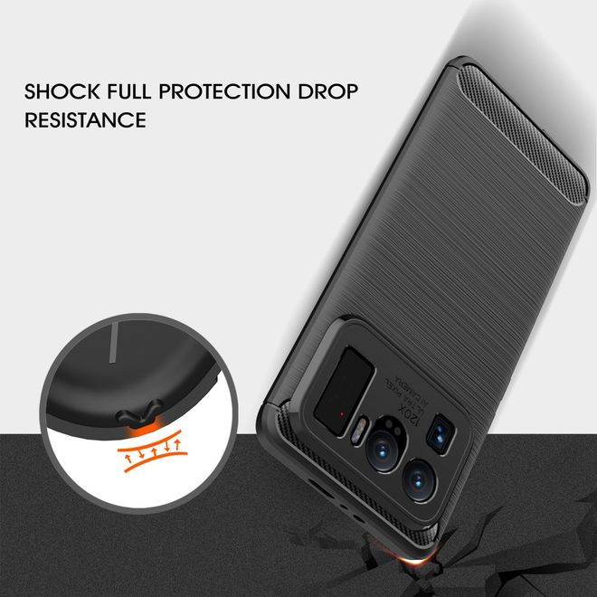 Xiaomi Mi 11 Ultra Handyhülle - Carbon Fiber TPU Softcase Series - rot