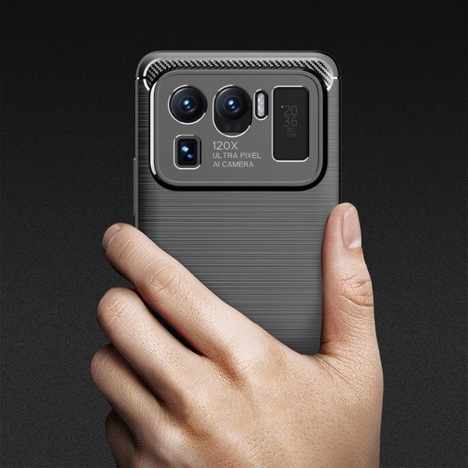 Xiaomi Mi 11 Ultra Handyhülle - Carbon Fiber TPU Softcase Series - rot