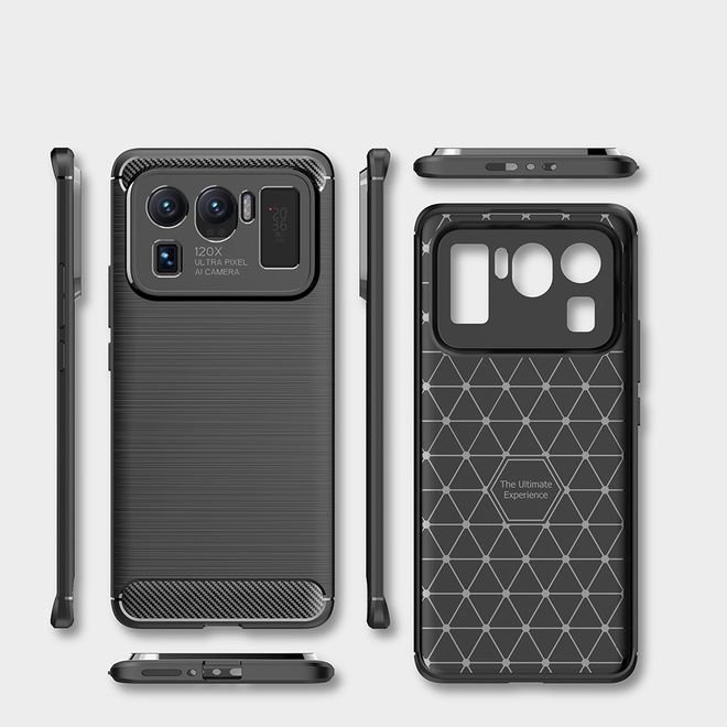 Xiaomi Mi 11 Ultra Handyhülle - Carbon Fiber TPU Softcase Series - rot