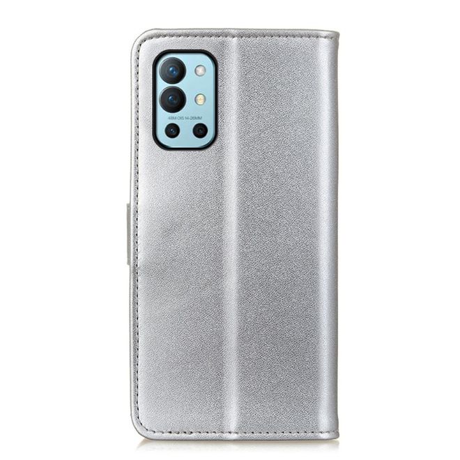 OnePlus 9R Handy Hülle - Classic II Leder Bookcover Series - silber