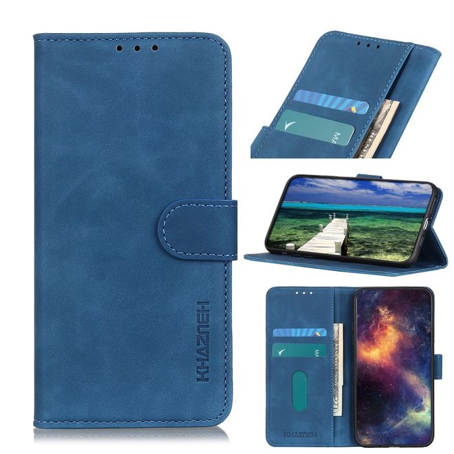 OnePlus 9R Handy Hülle - Classic IV Leder Bookcover Series - blau