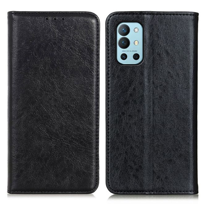 OnePlus 9R Handy Hülle - Crazy Horse V Leder Bookcover Series - schwarz