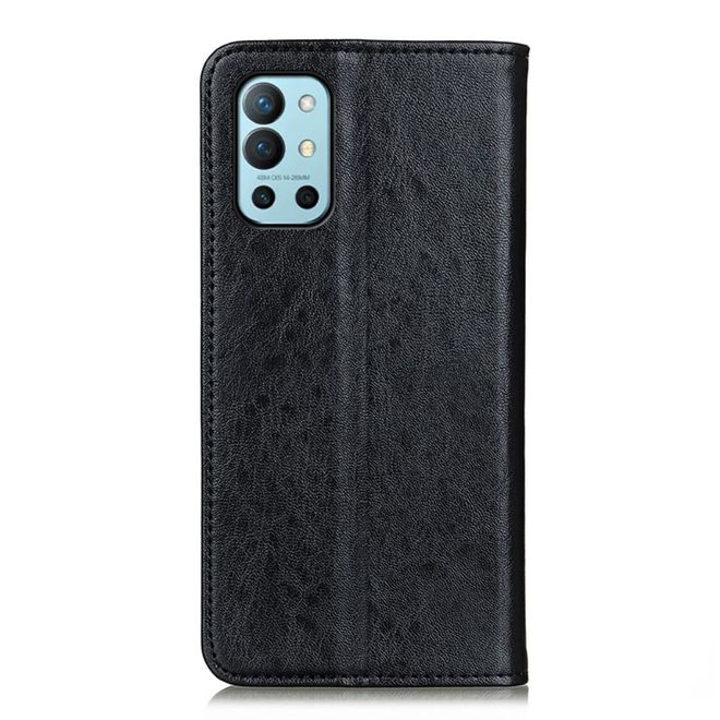OnePlus 9R Handy Hülle - Crazy Horse V Leder Bookcover Series - schwarz