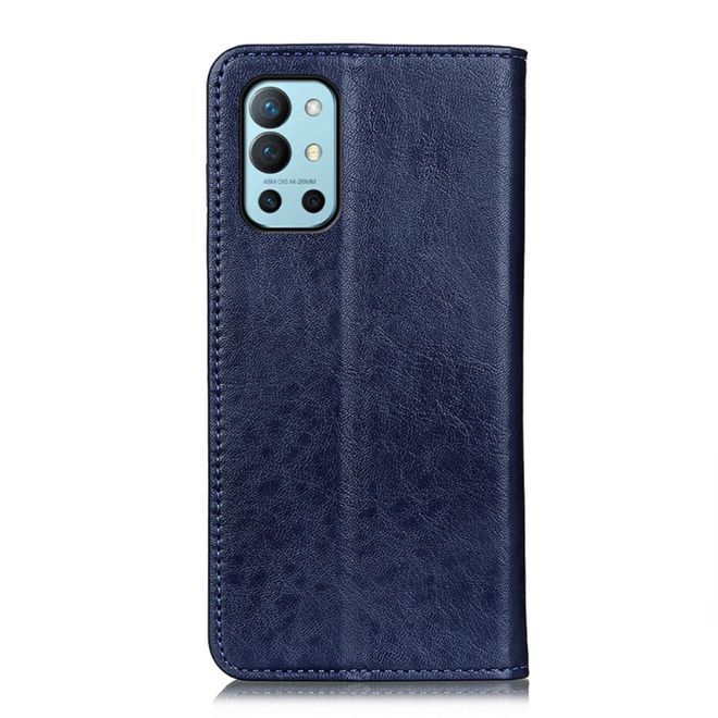 OnePlus 9R Handy Hülle - Crazy Horse V Leder Bookcover Series - blau