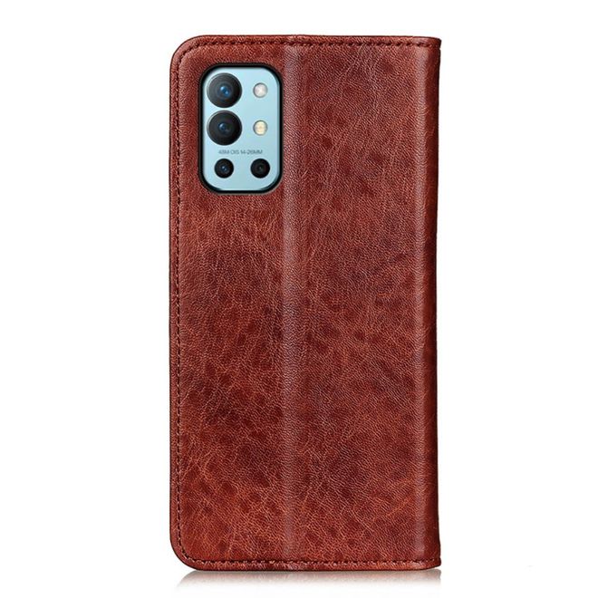 OnePlus 9R Handy Hülle - Crazy Horse V Leder Bookcover Series - braun