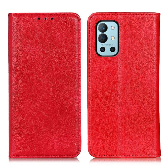 OnePlus 9R Handy Hülle - Crazy Horse V Leder Bookcover Series - rot