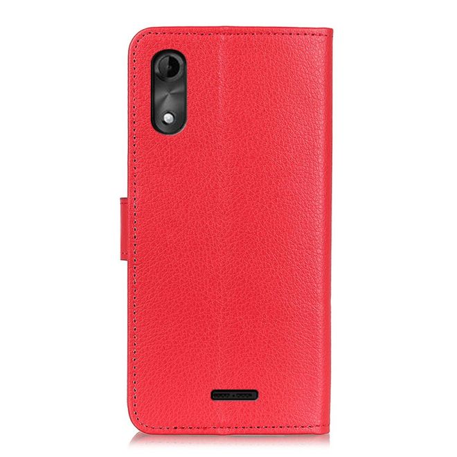 Wiko Y51 Handy Hülle - Litchi Leder Bookcover Series - rot