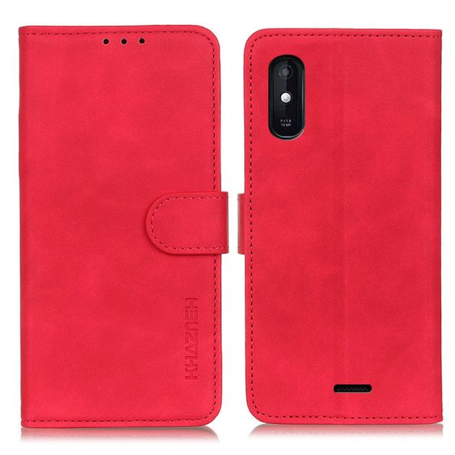Wiko Y51 Handy Hülle - Classic IV Leder Bookcover Series - rot
