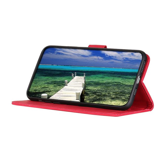 Wiko Y51 Handy Hülle - Classic IV Leder Bookcover Series - rot