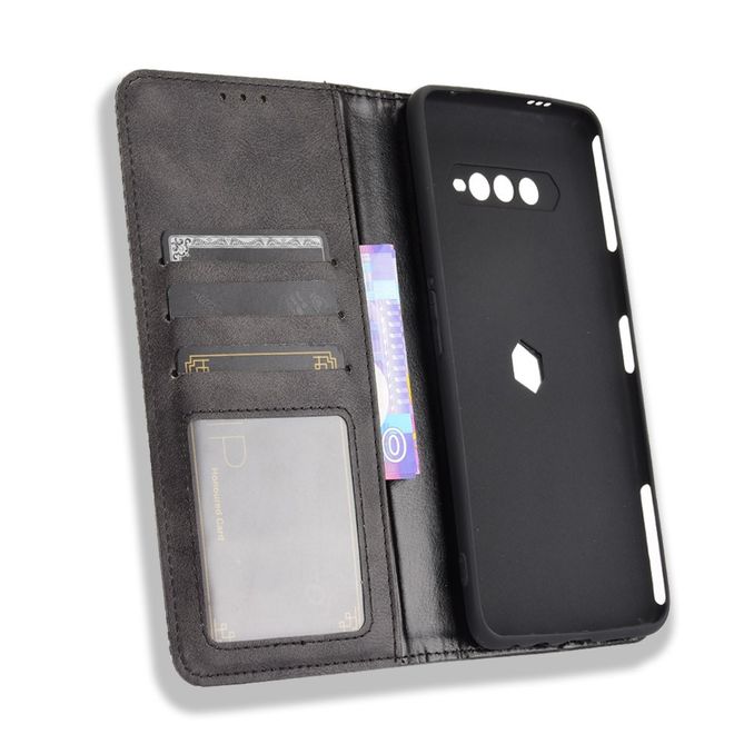 Xiaomi Black Shark 4 Pro / 4 Handy Hülle - Classic V Leder Bookcover Series - schwarz