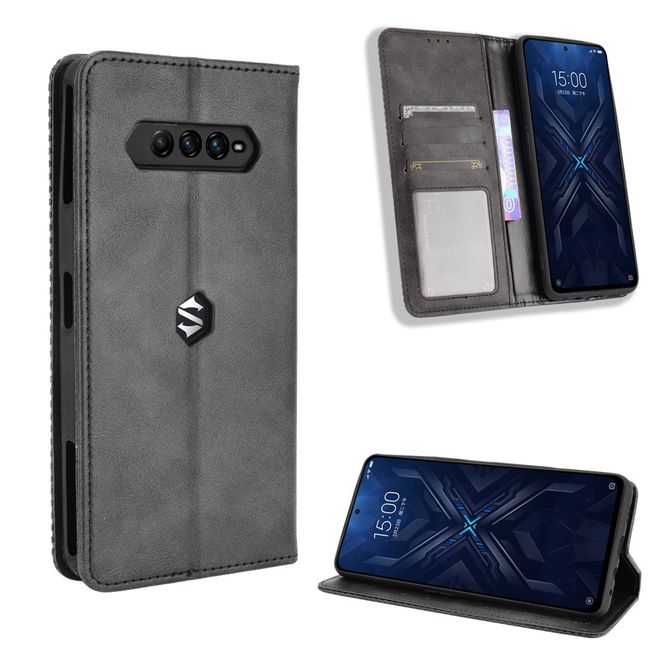 Xiaomi Black Shark 4 Pro / 4 Handy Hülle - Classic V Leder Bookcover Series - schwarz
