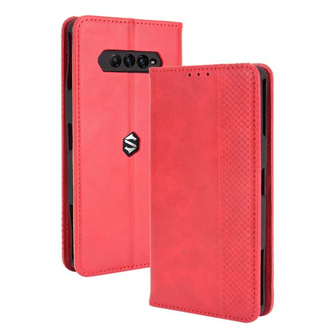 Xiaomi Black Shark 4 Pro / 4 Handy Hülle - Classic V Leder Bookcover Series - rot