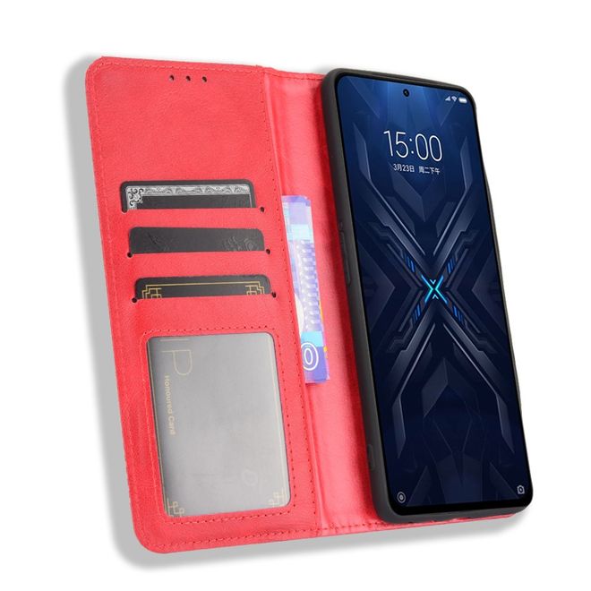 Xiaomi Black Shark 4 Pro / 4 Handy Hülle - Classic V Leder Bookcover Series - rot