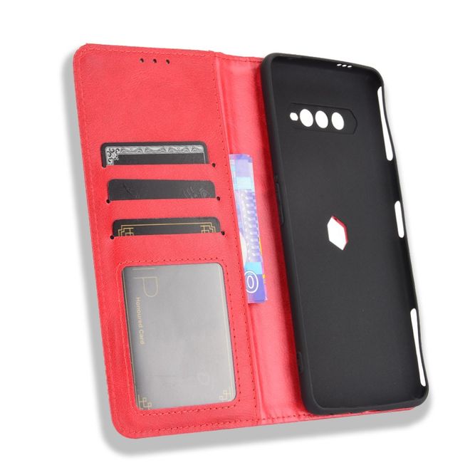 Xiaomi Black Shark 4 Pro / 4 Handy Hülle - Classic V Leder Bookcover Series - rot