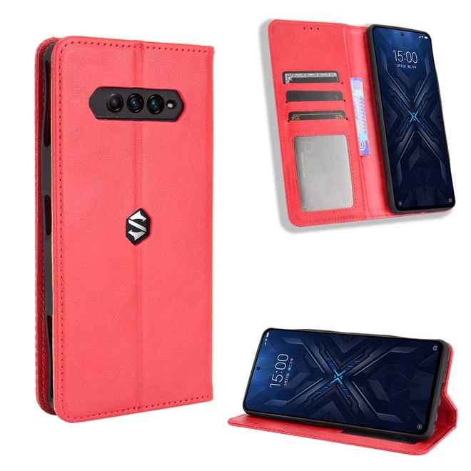 Xiaomi Black Shark 4 Pro / 4 Handy Hülle - Classic V Leder Bookcover Series - rot