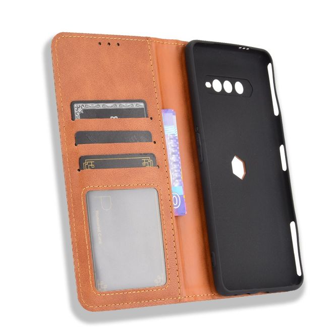 Xiaomi Black Shark 4 Pro / 4 Handy Hülle - Classic V Leder Bookcover Series - braun