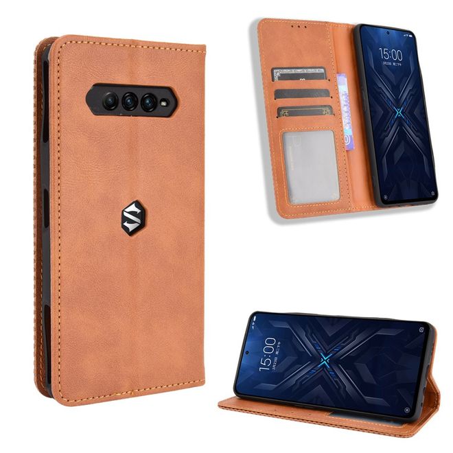 Xiaomi Black Shark 4 Pro / 4 Handy Hülle - Classic V Leder Bookcover Series - braun