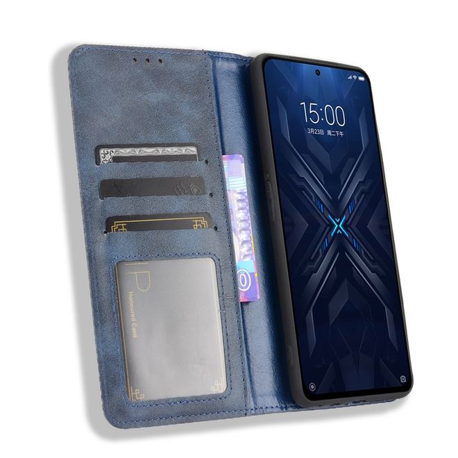 Xiaomi Black Shark 4 Pro / 4 Handy Hülle - Classic V Leder Bookcover Series - blau