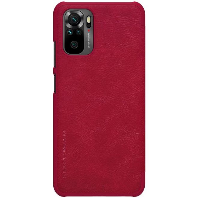 Nillkin - Xiaomi Redmi Note 10 4G Hülle - Leder Book Case - Qin Series - rot
