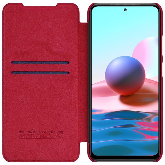 Nillkin - Xiaomi Redmi Note 10 4G Hülle - Leder Book Case - Qin Series - rot